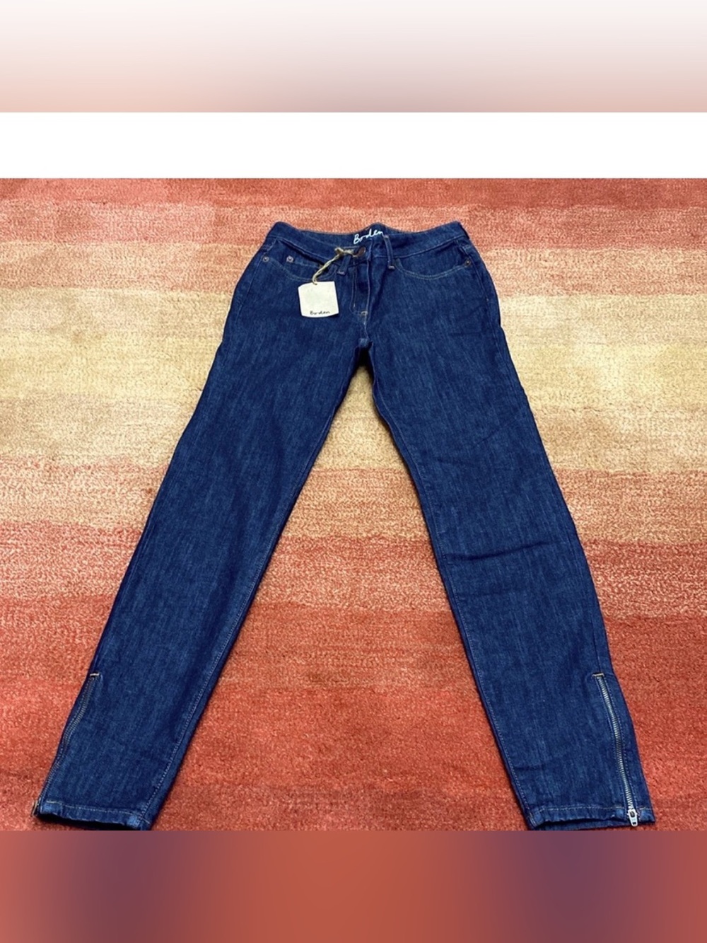 Boden Zipper Ankle Skimmer Jeans Dark Blue WC145, NEW With Tags, size 2 and 6L